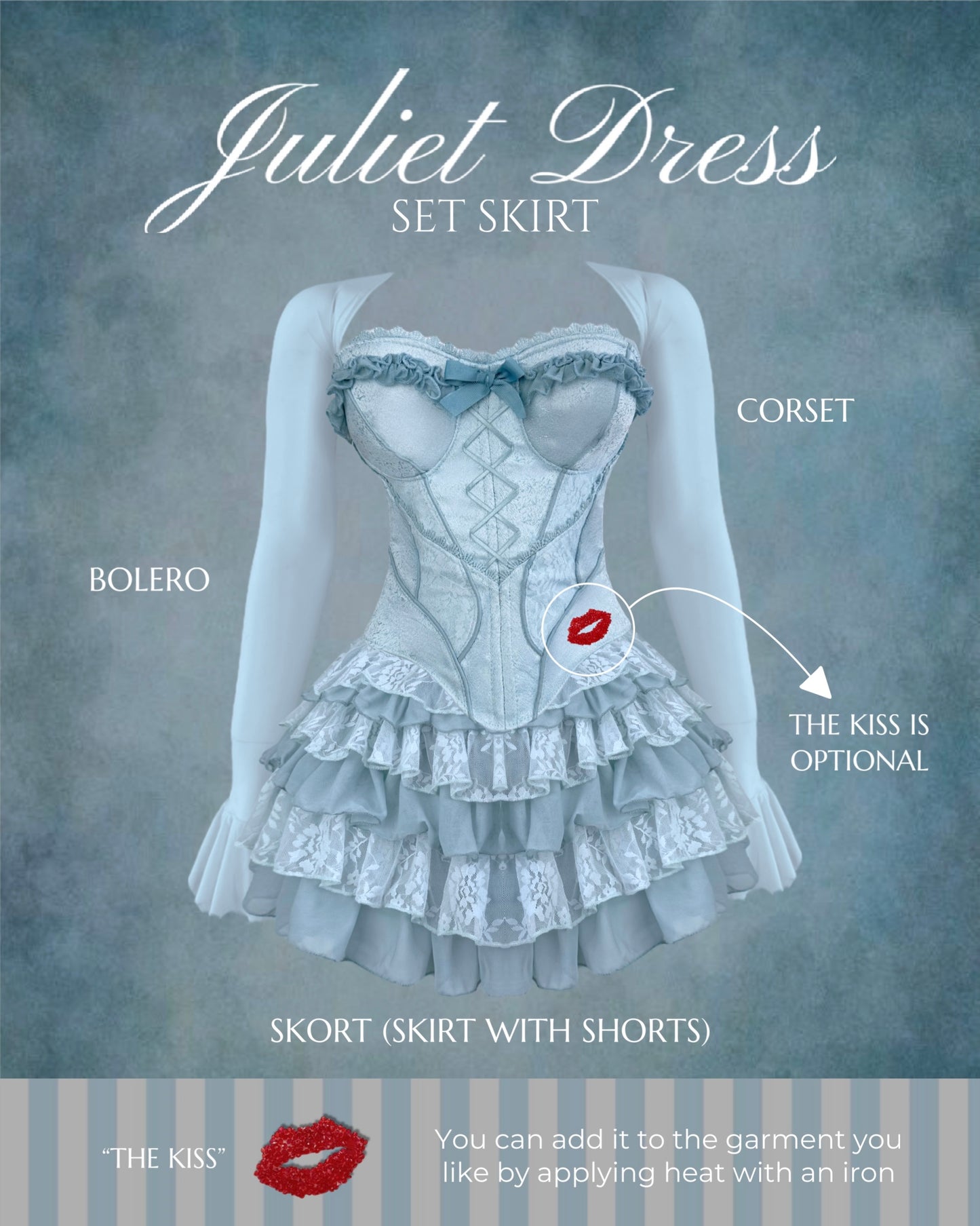 Juliet Dress (Corset + bolero + skort: skirt with shorts)