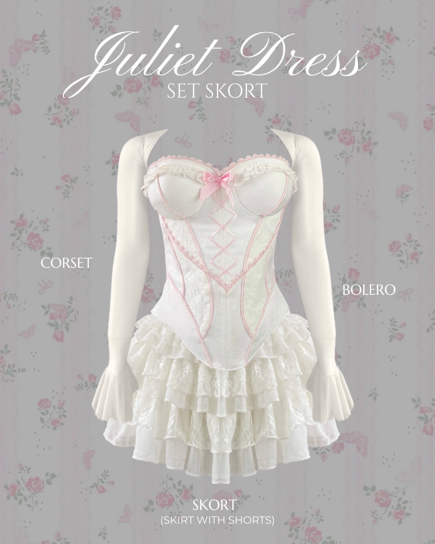 Juliet Dress (Corset + bolero + skort: skirt with shorts)