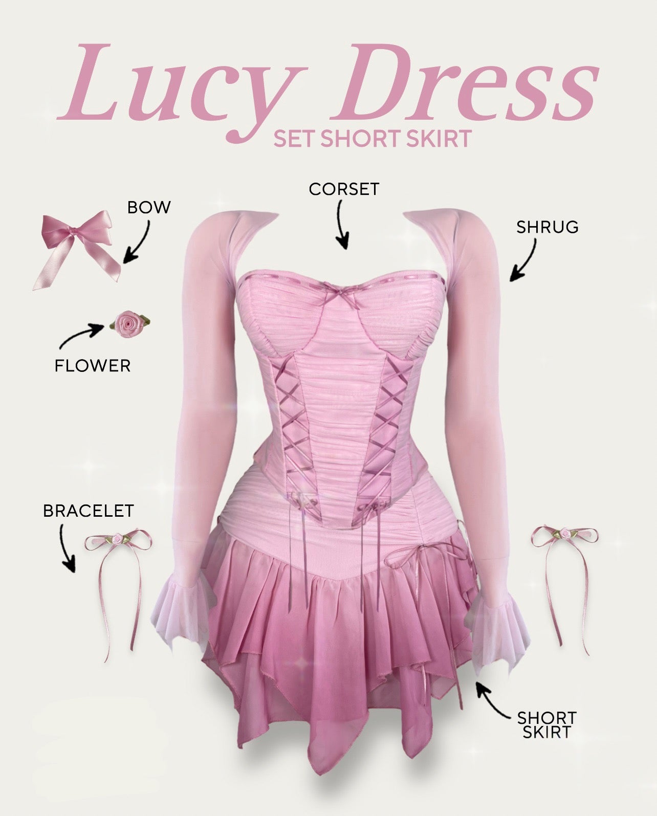 Lucy Dress (corset + just one skirt + accessories)